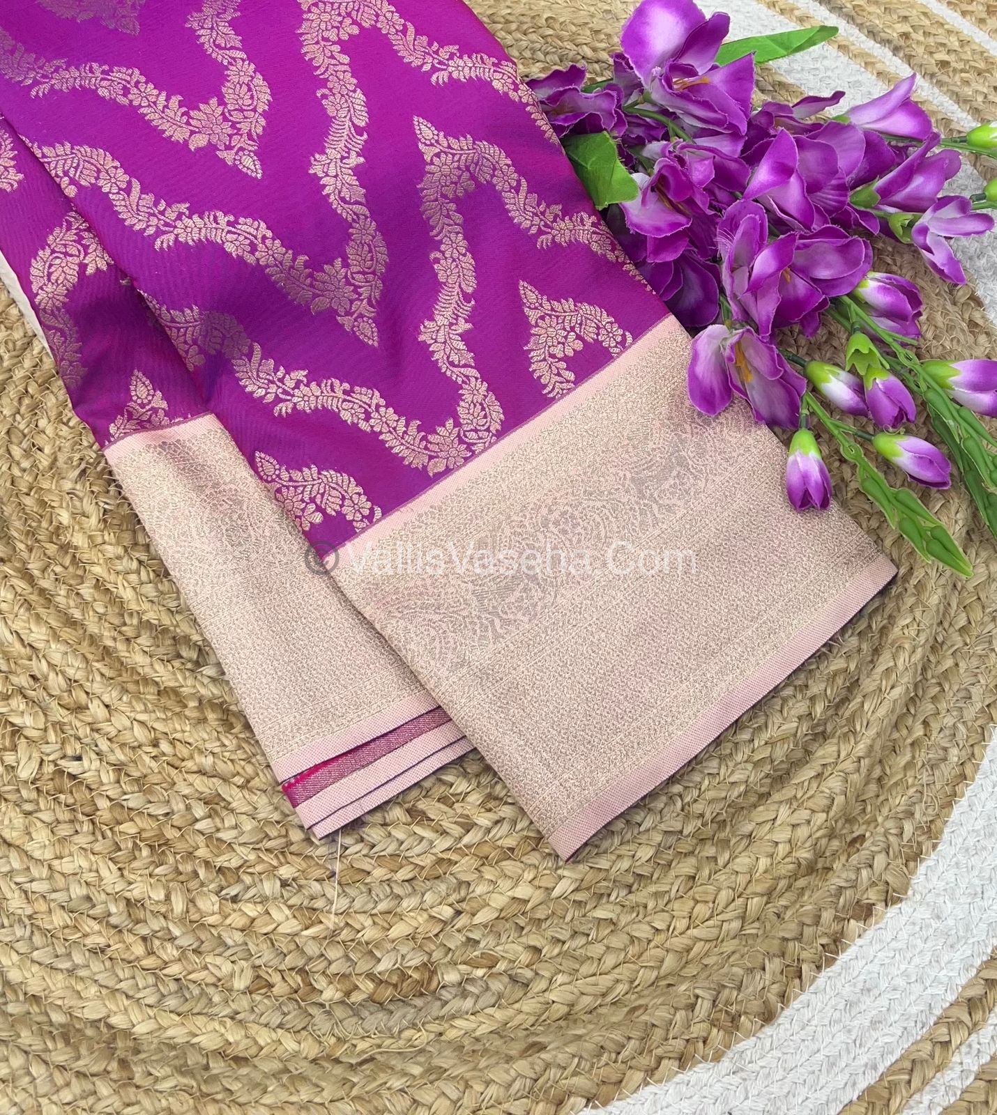 Semi Kanchi Silk - Purplish Pink & Light Peach Shade  - VVSKS004