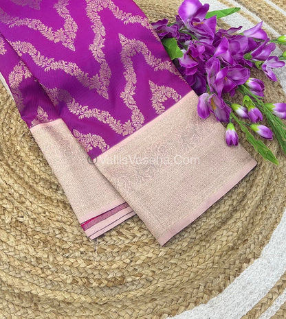 Semi Kanchi Silk - Purplish Pink & Light Peach Shade  - VVSKS004