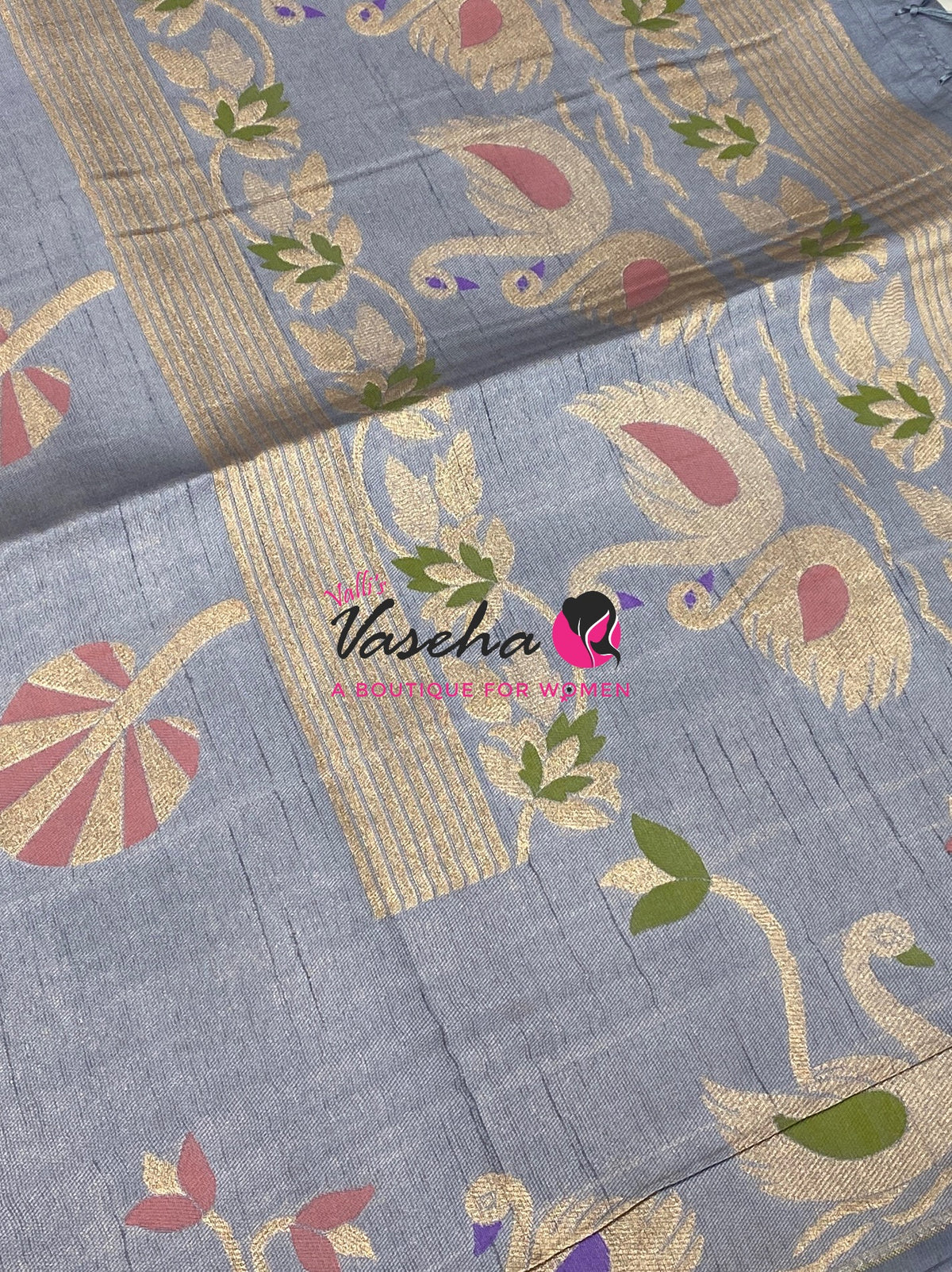 Banarasi - Heritage Meenakari Silk - Grey Shade - VVBHS013
