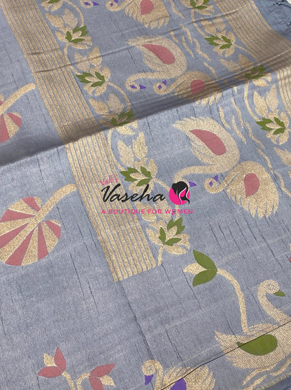 Banarasi - Heritage Meenakari Silk - Grey Shade - VVBHS013