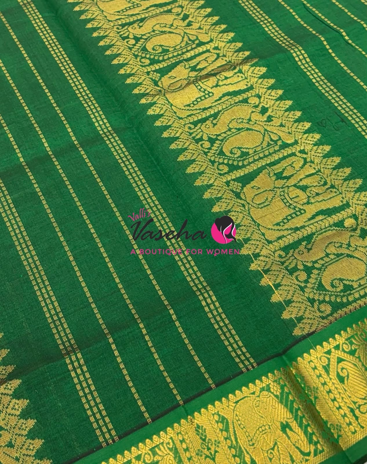 Semi Silk Cotton Saree - Checked Pattern with Butta  - VVSSC013