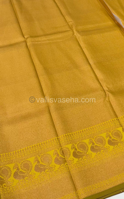 Semi Silk Saree - Kanchi Semi Silk Style - Peacock Border - VVSSS006