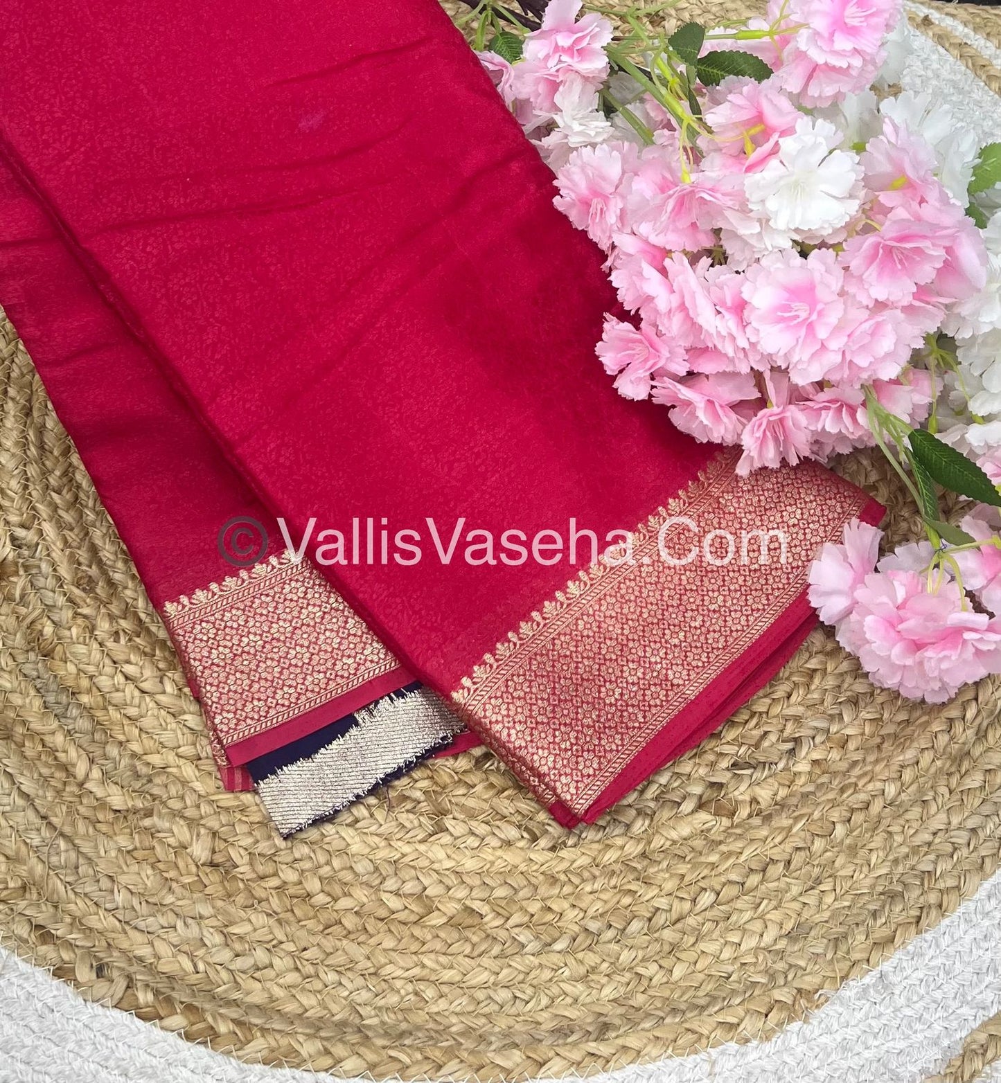 Semi Viscose / Semi Mysore Crepe Silk Variety - Embossed Design - VVSMC002