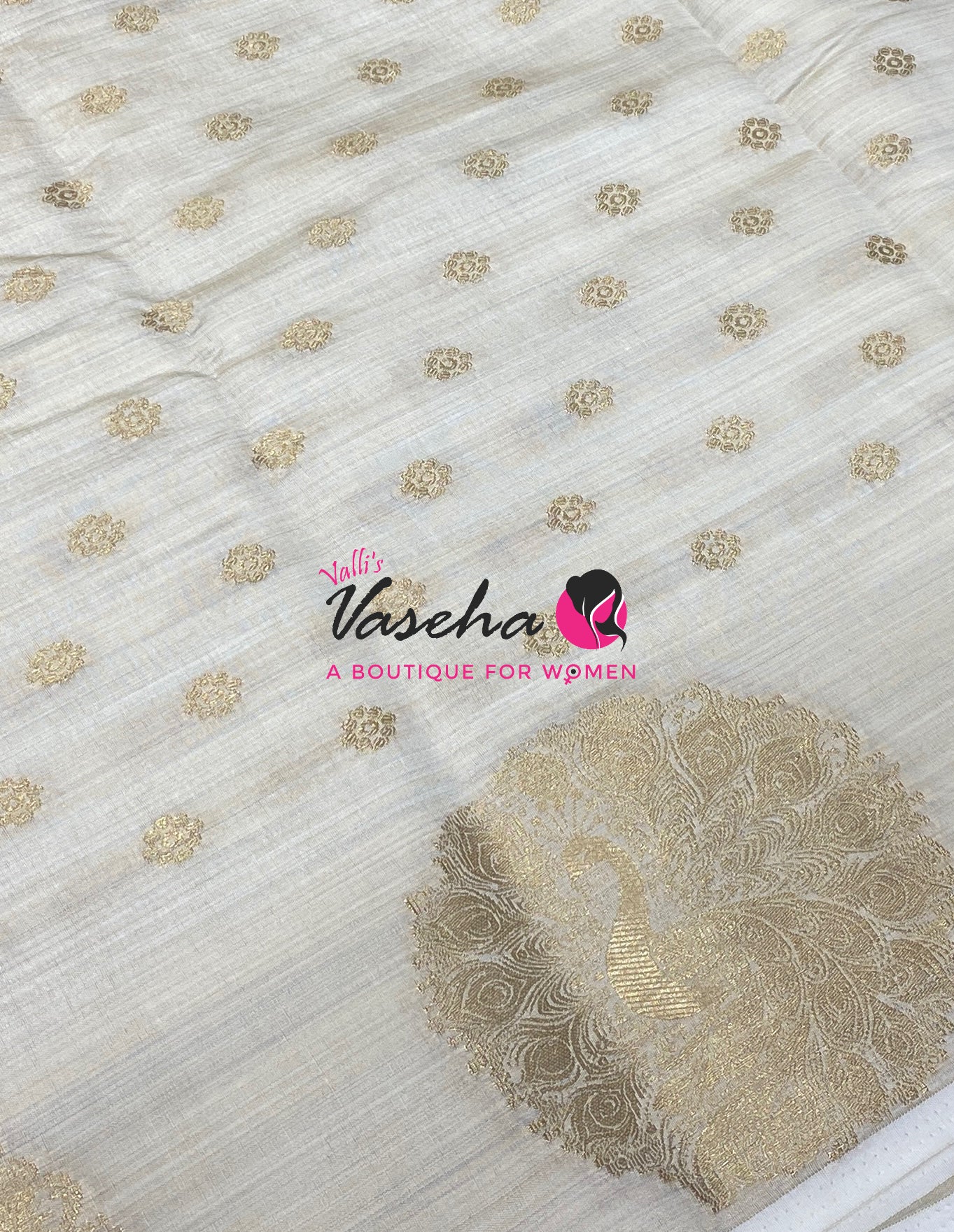 Semi Tussar Silk Saree | Cream Shade |VVSTS056