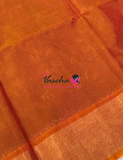 Pochampally Silk Cotton Saree - Purple & Orange Shade - VVPPS001