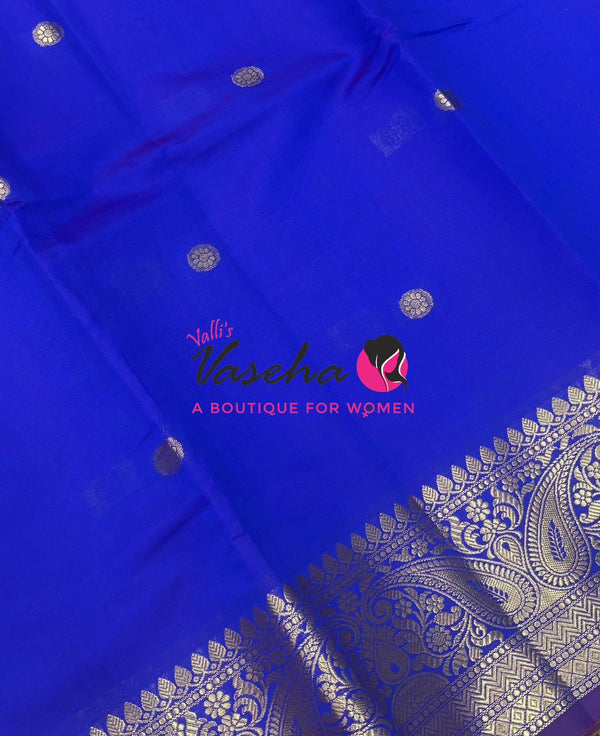 Banarasi Semi Soft Silk - Dual Tone Blueish Purple Shade - VVBSS017