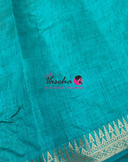 Semi Tussar Silk Saree | Ramar Blue Shade |VVSTS072