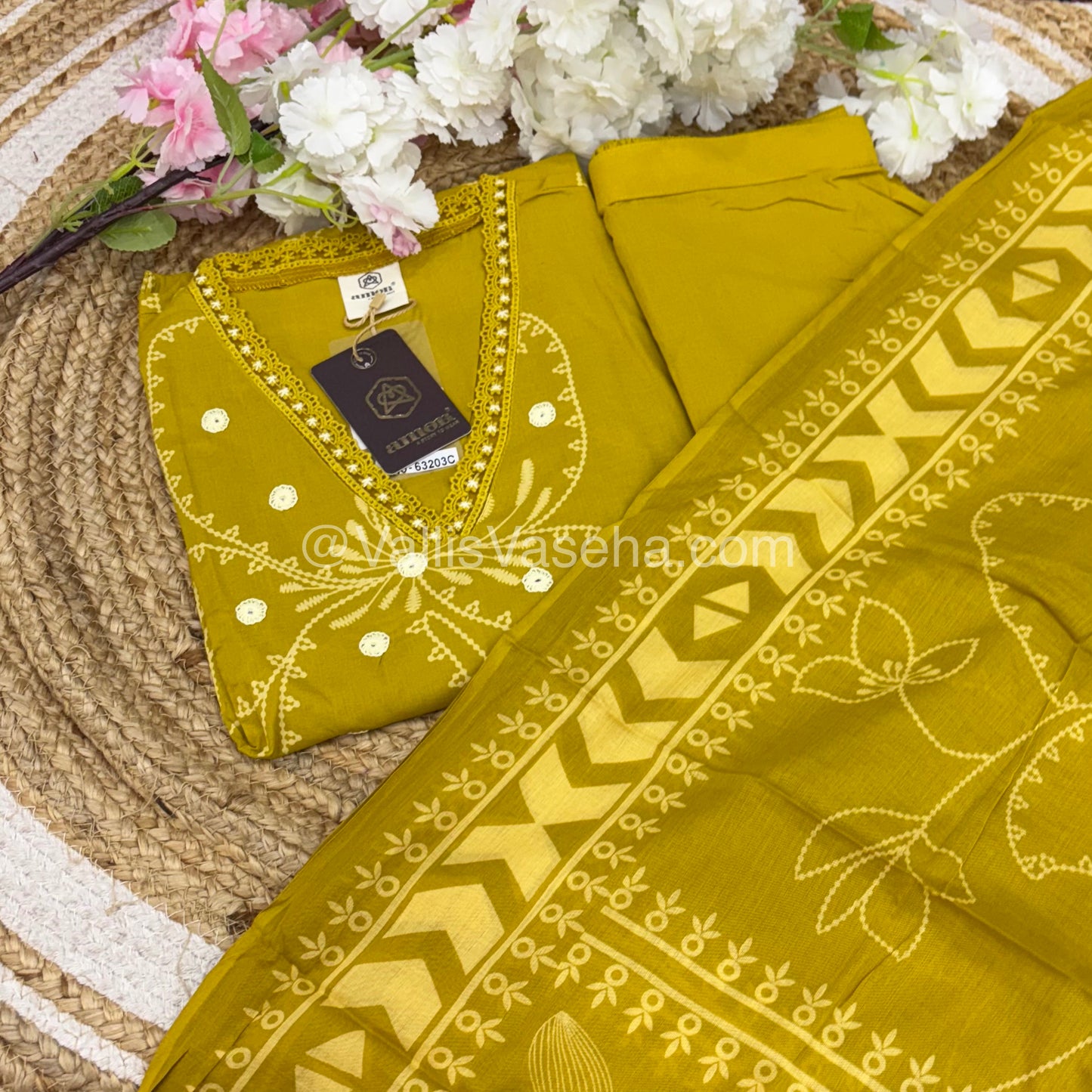 Readymade 3pc Set - Printed Cotton - VVRMS002