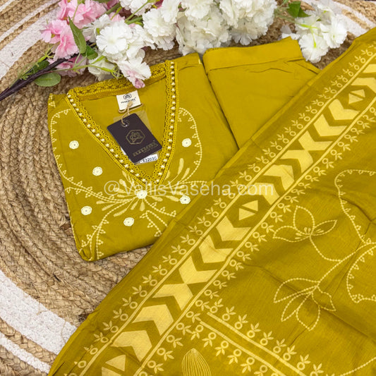 Readymade 3pc Set - Printed Cotton - VVRMS002