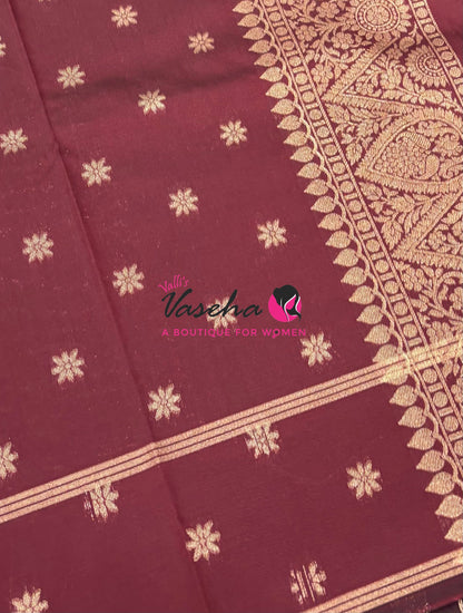 Semi Soft Silk  - Maroon Shade - VVSSS041