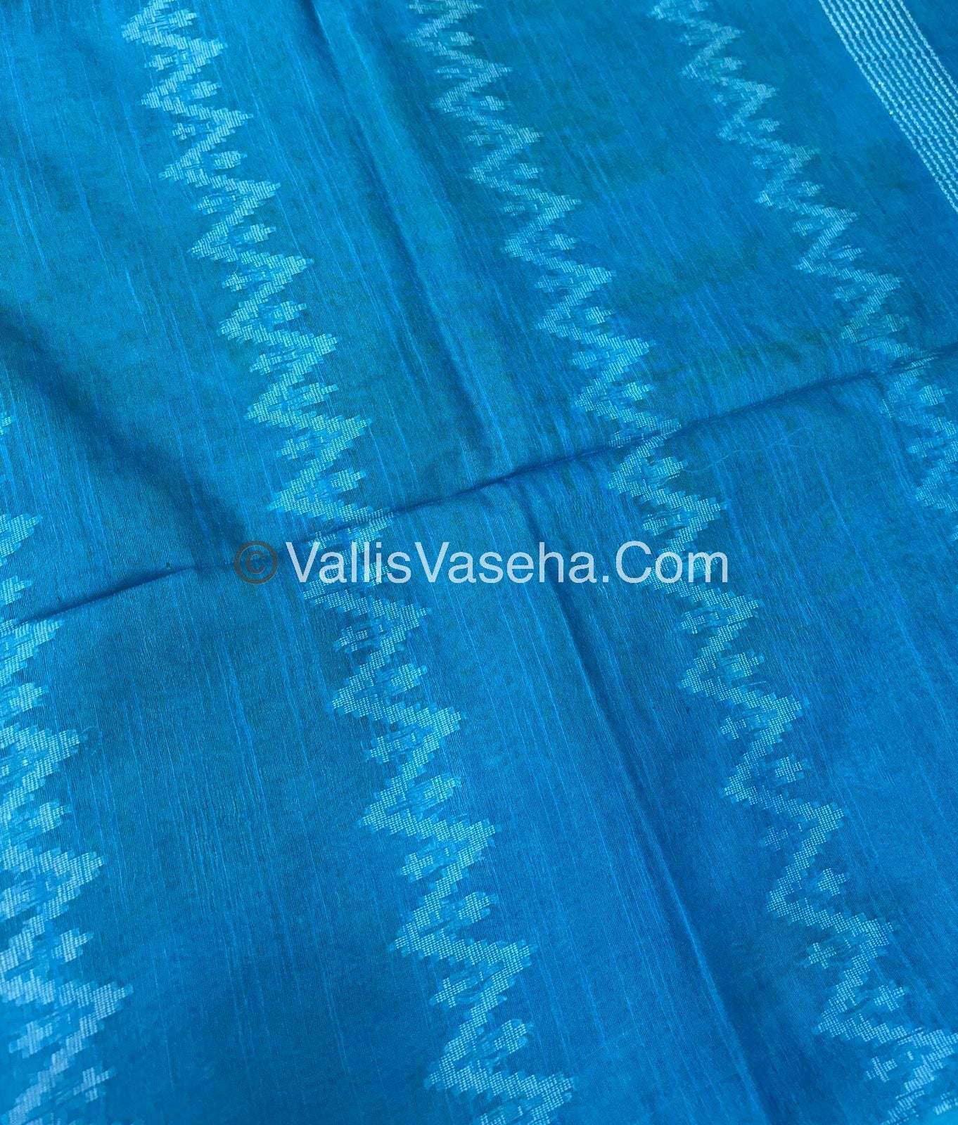 Bhagalpuri Silk - Lemon Green With Blue- VVBS005