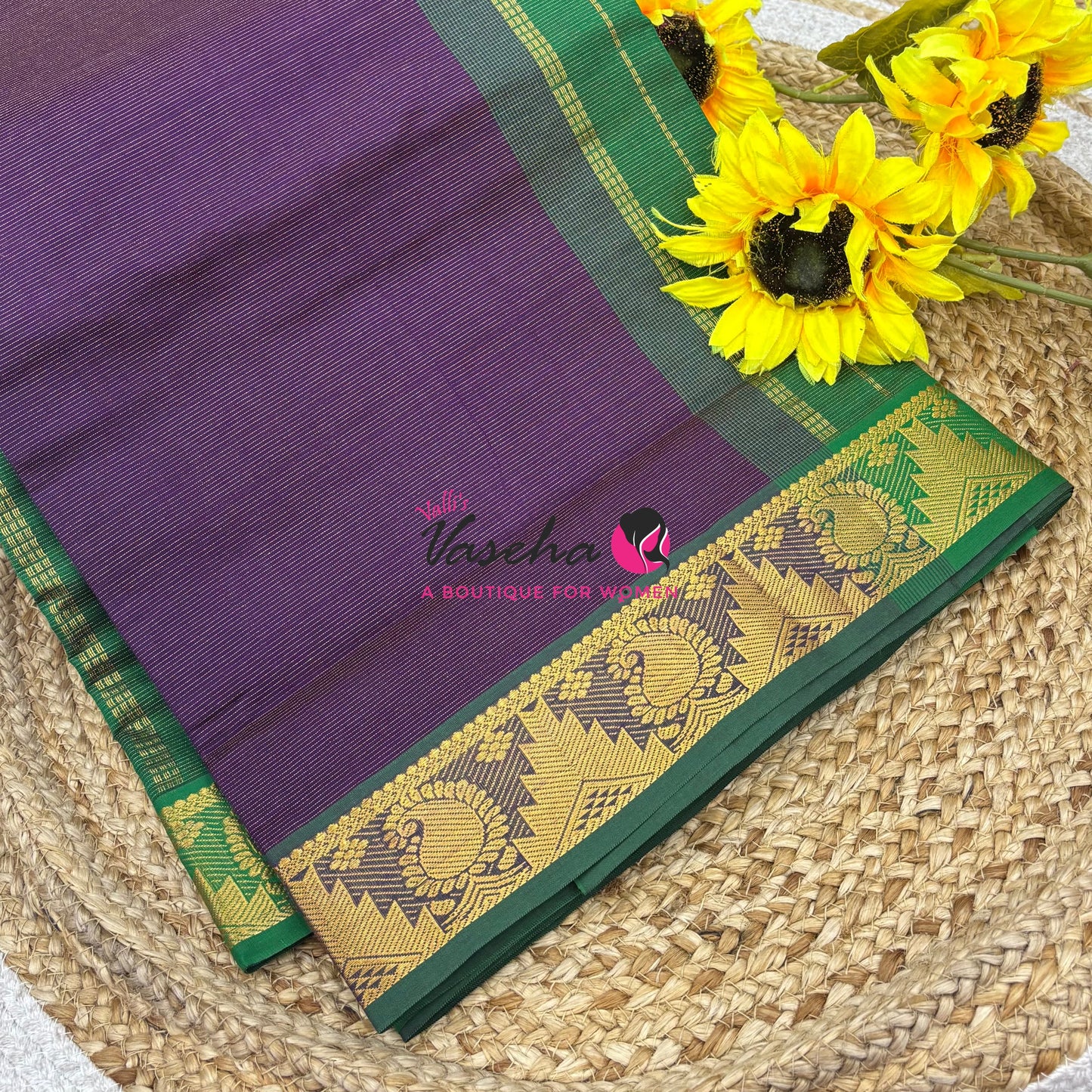 9 Yards |Semi Silk Cotton Saree | Vairavoosi  Design | VV9YSS001