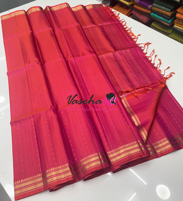 Pure Soft Silk Saree  - Peachish Pink  Shade - VVPSS150