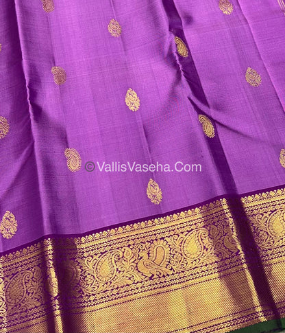 Pure Kanchipuram Silk Saree - Lavender With Purple Shade  - VVPS022