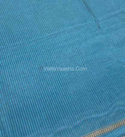 Semi Tussar Silk  - Blue Shade - VVSTS042