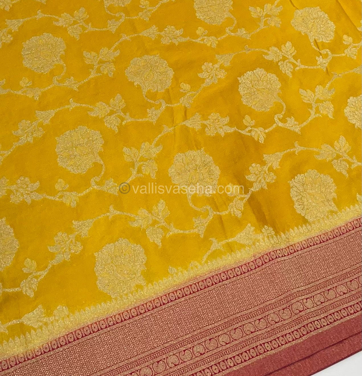 Banarasi - Premium Georgette Saree - Yellow & Red Combo-  VVPVG003