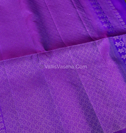 Pure Soft Silk Saree - Dual Tone Grey With Purple - VVPSS072