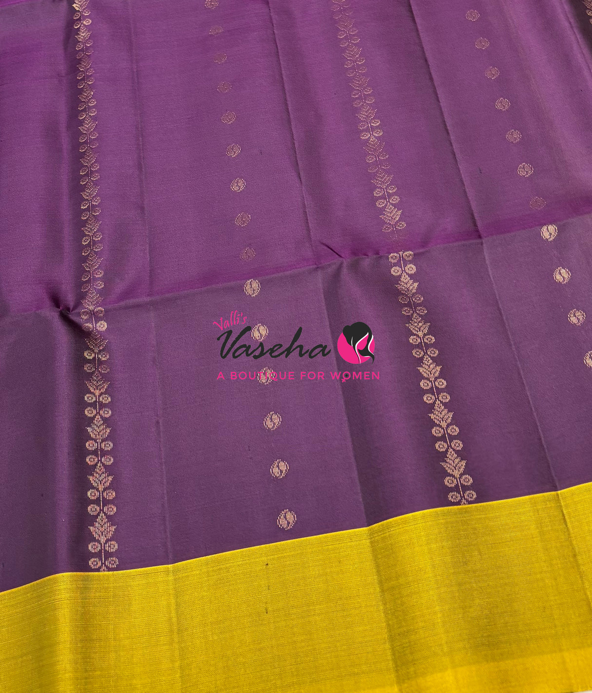 Pure Soft Silk Saree - Purple & Lemon Yellow - VVPSS120