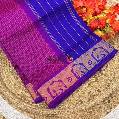 Semi Silk Cotton Saree | Lakshadeepam  |VVSSC009