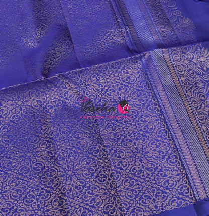 Pure Soft Silk Saree - (1.75 Warp) Shade Of Blue & Blue Combo - VVPSS064