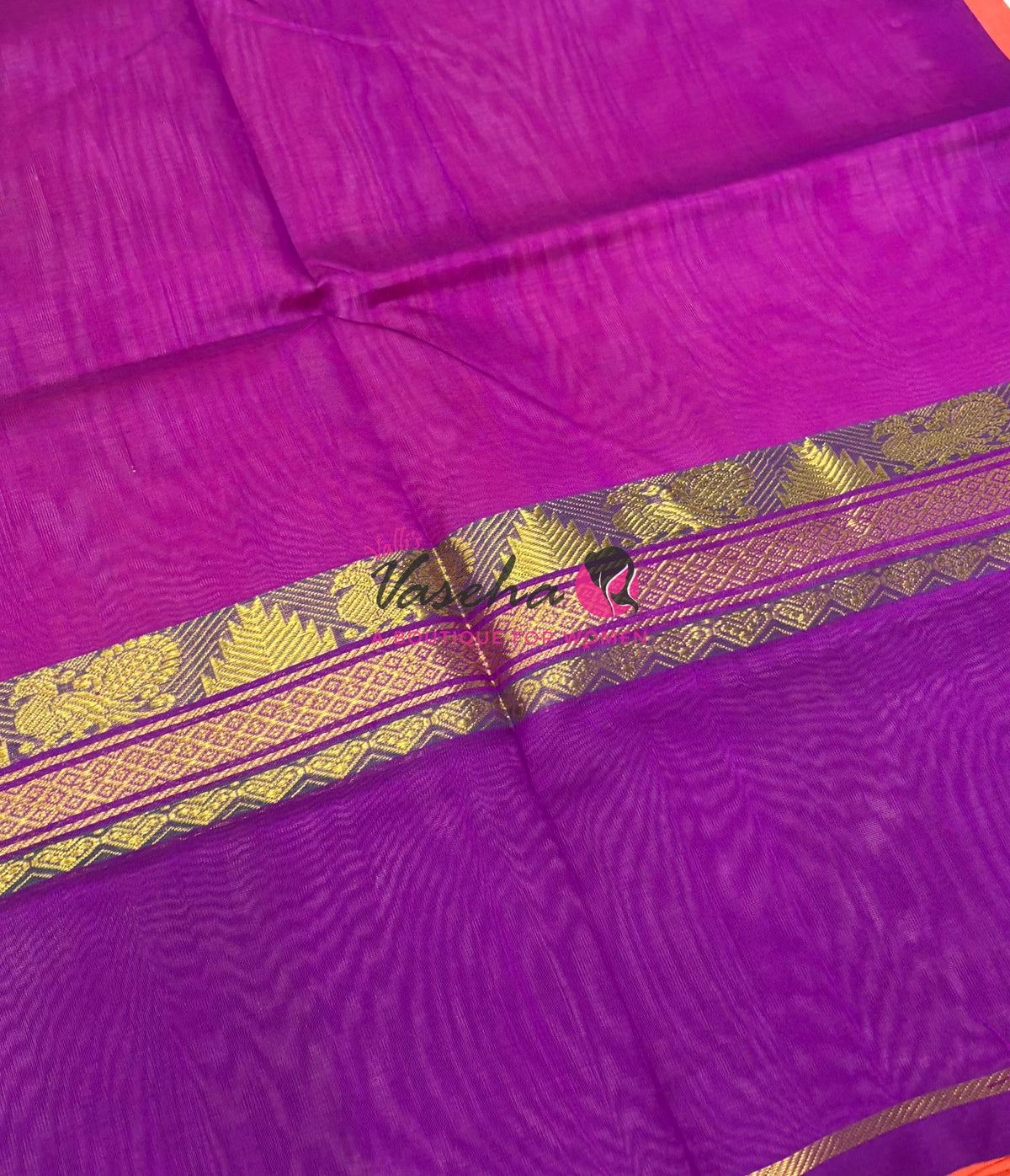 Pure Silk Cotton Saree - VTV Sarees - Peach & Purplish Pink Shade - VVPSC013