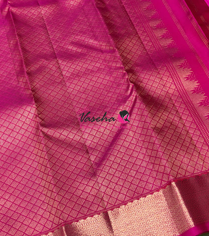 Pure Kanchipuram Silk Saree -  Pink Shade - VVPS093