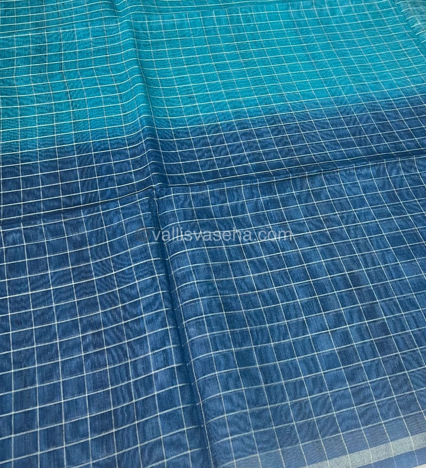 Semi Chanderi Saree - checks pattern - VVSCS002