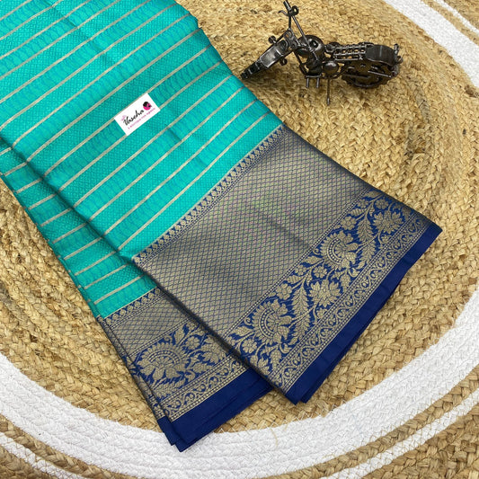 Banarasi - Kathan Silk Saree - Ramar Blue shade - VVBKS001