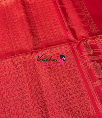 Pure Soft Silk Saree  - Border Less  - Red Shade - VVPSS102