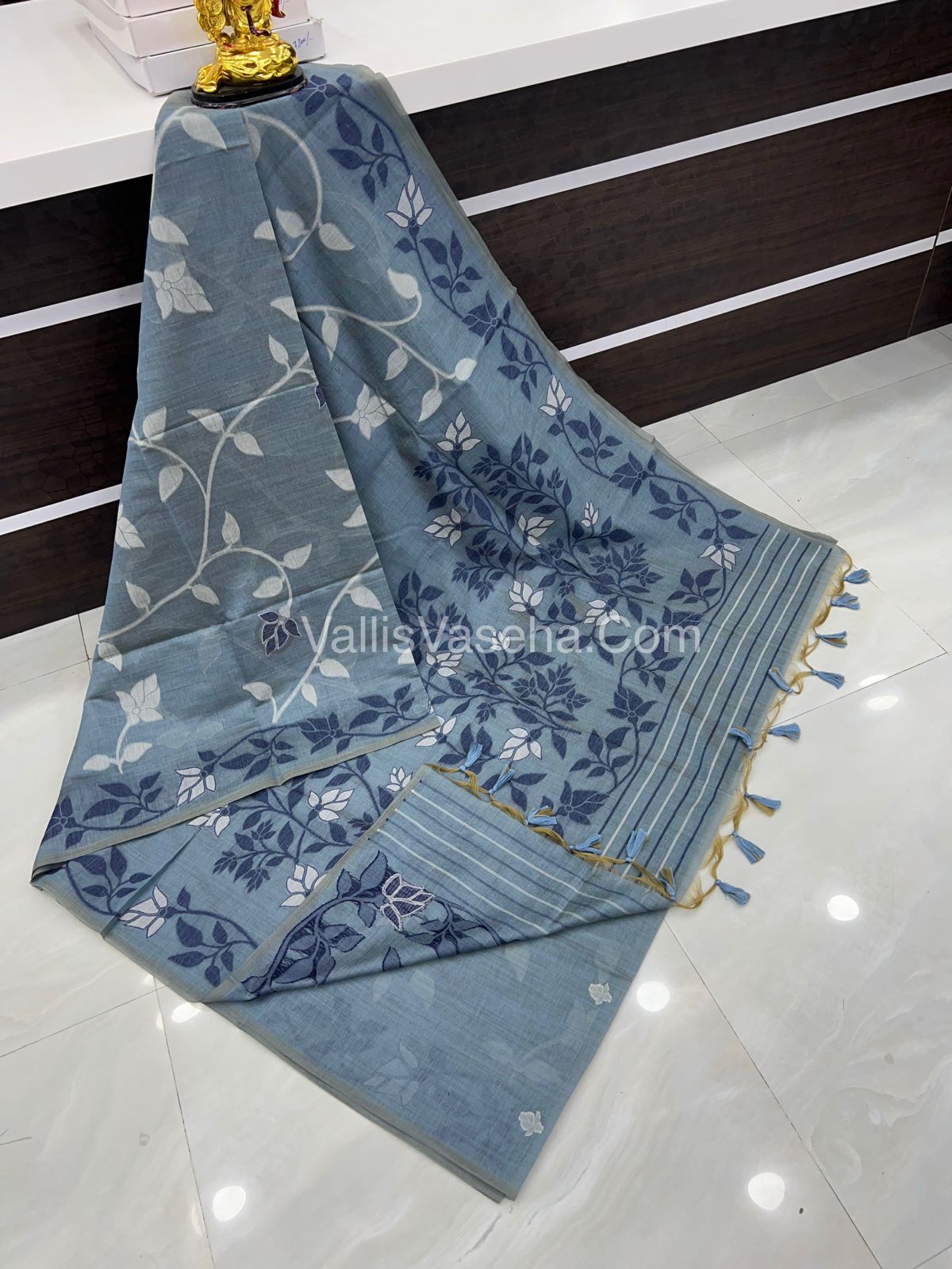Muga Cotton Saree - Contrast Blouse - VVMCS001