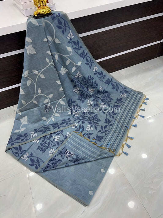 Muga Cotton Saree - Contrast Blouse - VVMCS001
