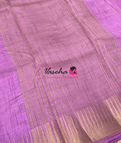 Semi Tussar Silk Saree | Lavender Shade |VVSTS051