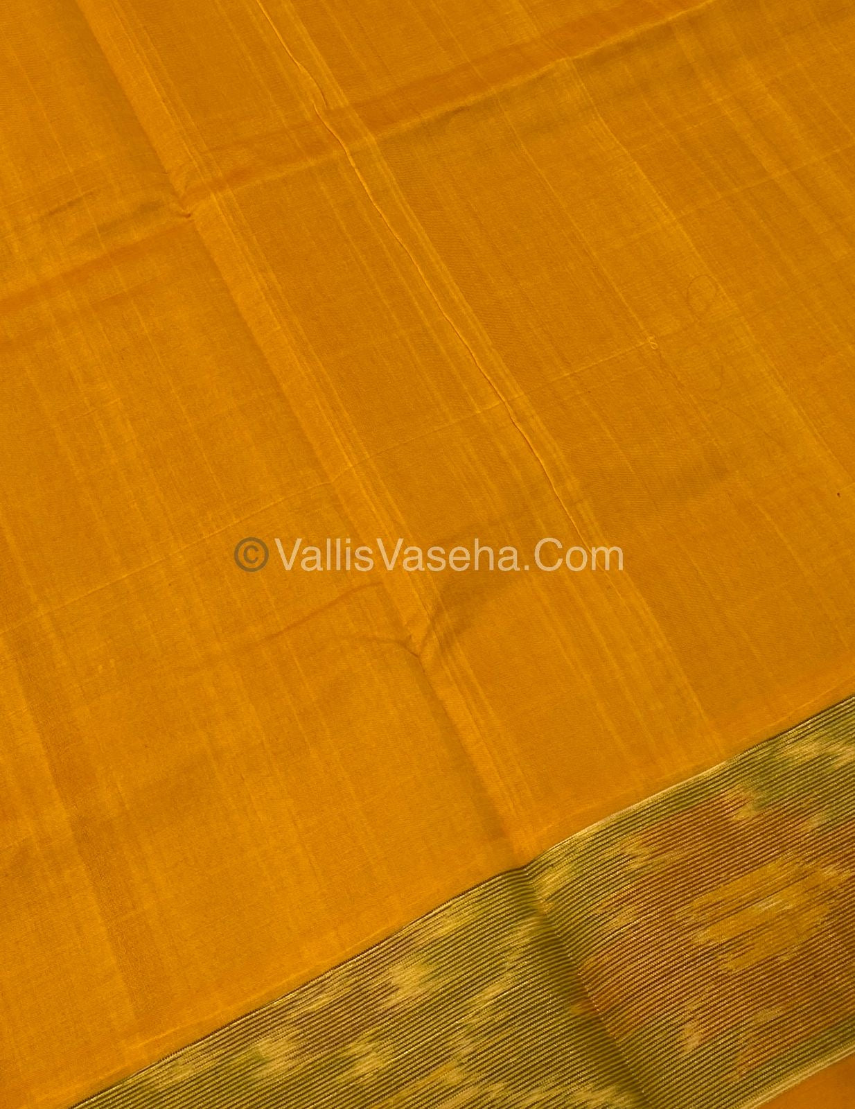 Semi Silk Cotton Saree - Pink & Yellow   - VVSSC001