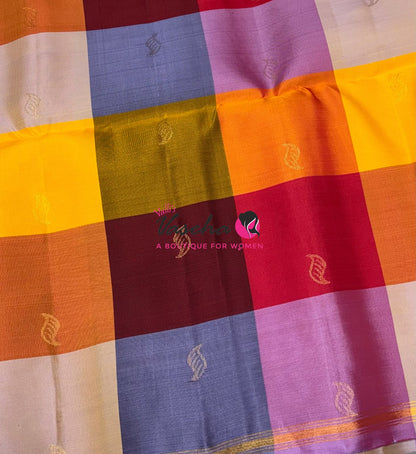 Pure Soft Silk Saree - Partly Pallu -  Half & Half Saree - VVPSS088