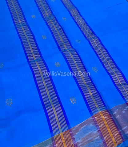 Semi Silk Cotton Saree -  Blue & Blue - VVSSC001