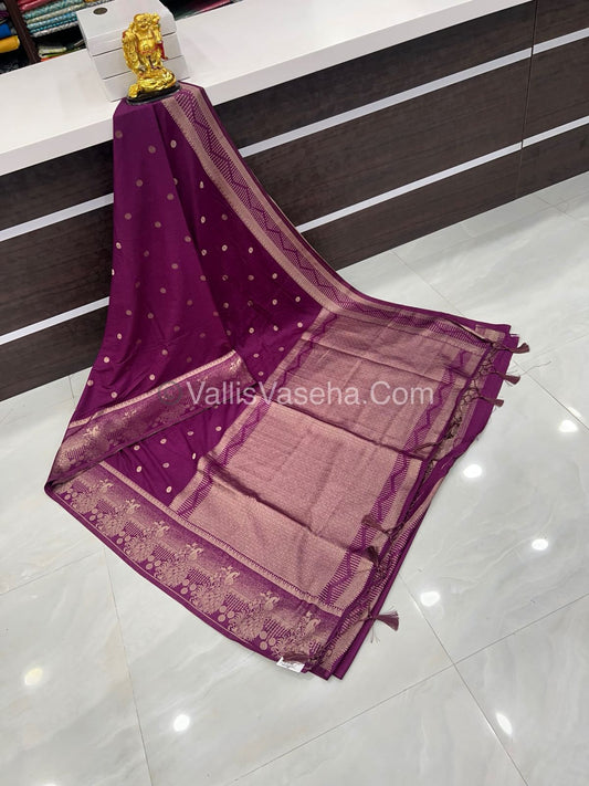Banarasi - Heritage Silk - Semi Kathan Silk - Wine Shade- VVBHS002
