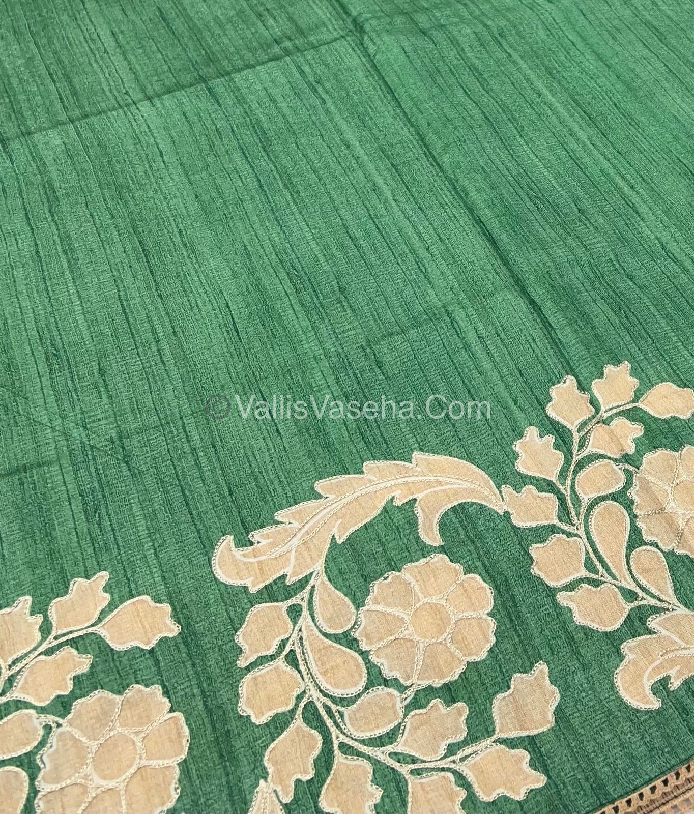 Semi Raw Silk with embroidery work - VVSRS001