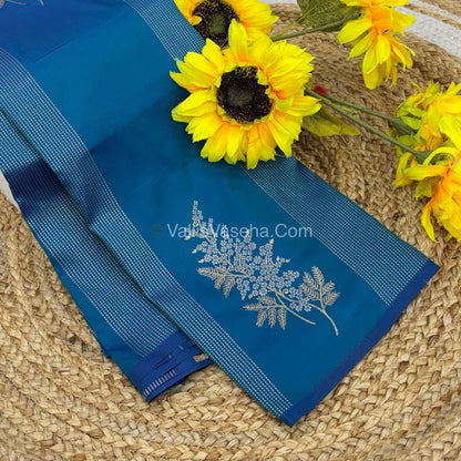 Semi Soft Silk - Border less - Blue Shade -VVSSS026