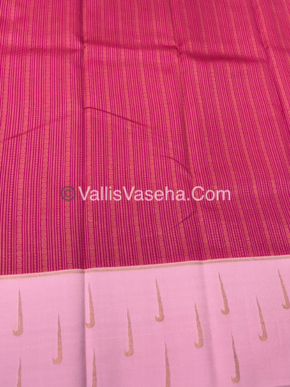Kanchi Semi Silk - Pink with Pink  - VVKSS001