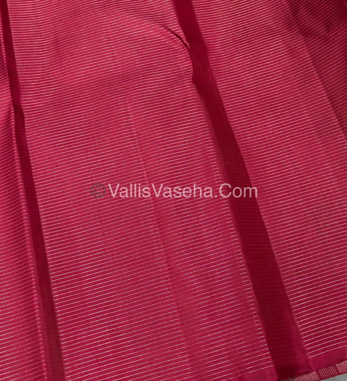 Pure Kanchipuram Silk Saree - Blue & Maroon Combo - VVPS036