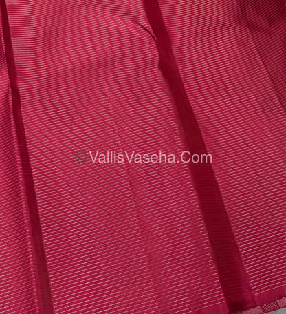Pure Kanchipuram Silk Saree - Blue & Maroon Combo - VVPS036