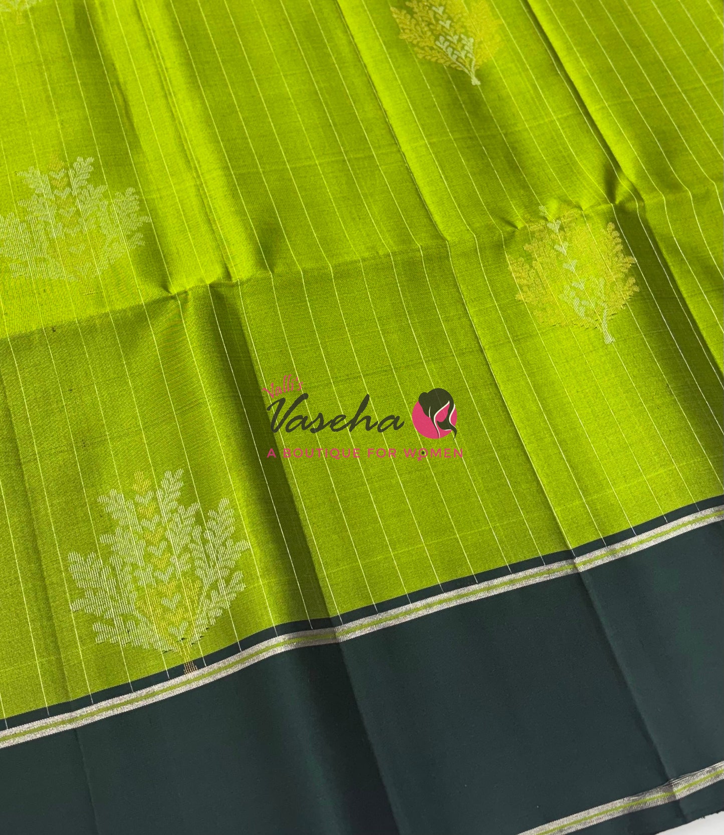 Pure Soft Silk Saree  - Green & Green Combo - VVPSS055