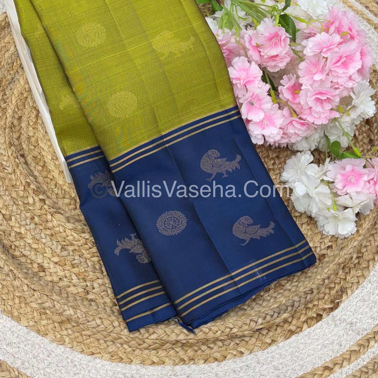 Half Mix - Pure Soft Silk Saree - Long Retta Petta Border with Butta - VVPSS075