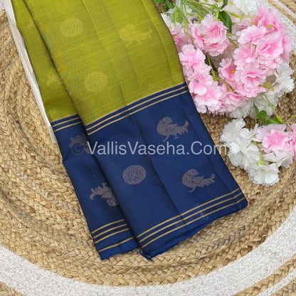 Half Mix - Pure Soft Silk Saree - Long Retta Petta Border with Butta - VVPSS075