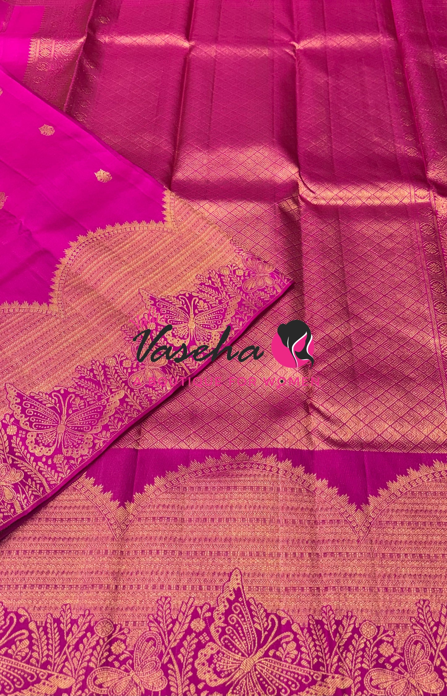 Pure Kanchipuram Silk Saree - Pink  Shade - VVPS091