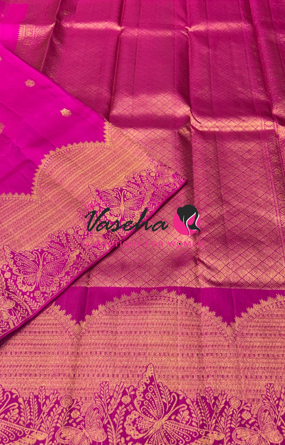 Pure Kanchipuram Silk Saree - Pink  Shade - VVPS091