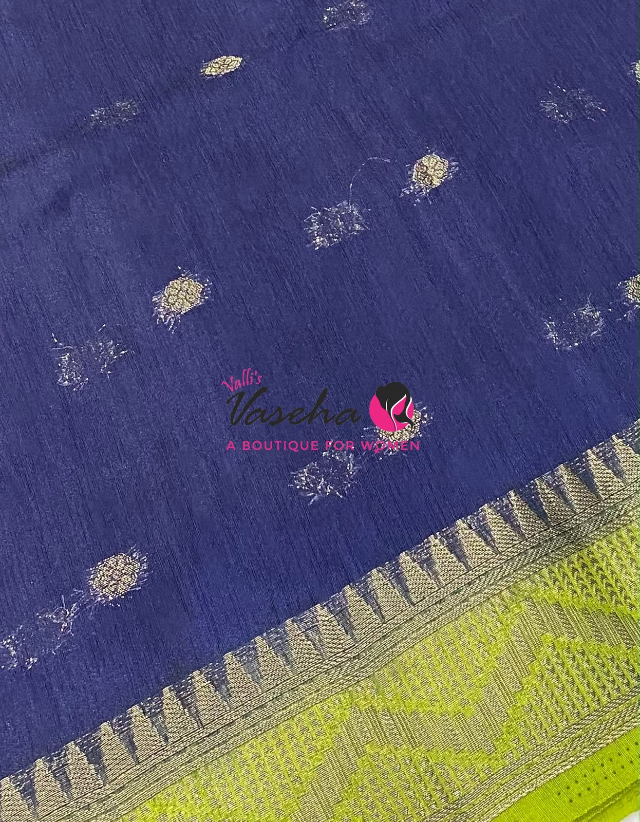 Semi Jute Silk Saree -  Blue With Green Shade- VVSJS002