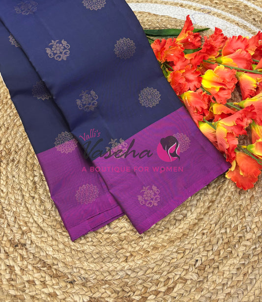 Half Mix - Pure Soft Silk Saree - Border with Butta - VVPSS105