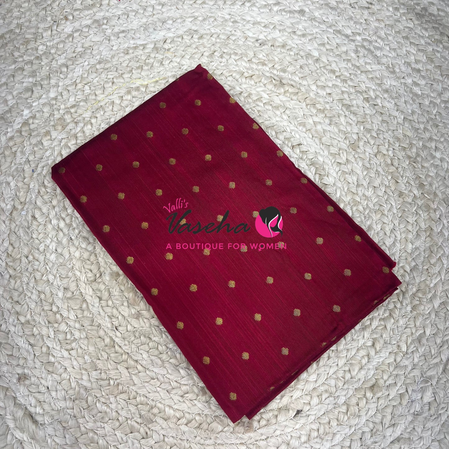 Blouse Bit - Semi Raw Silk - Round Zari -Butta Design - 1mtr - VVBB001