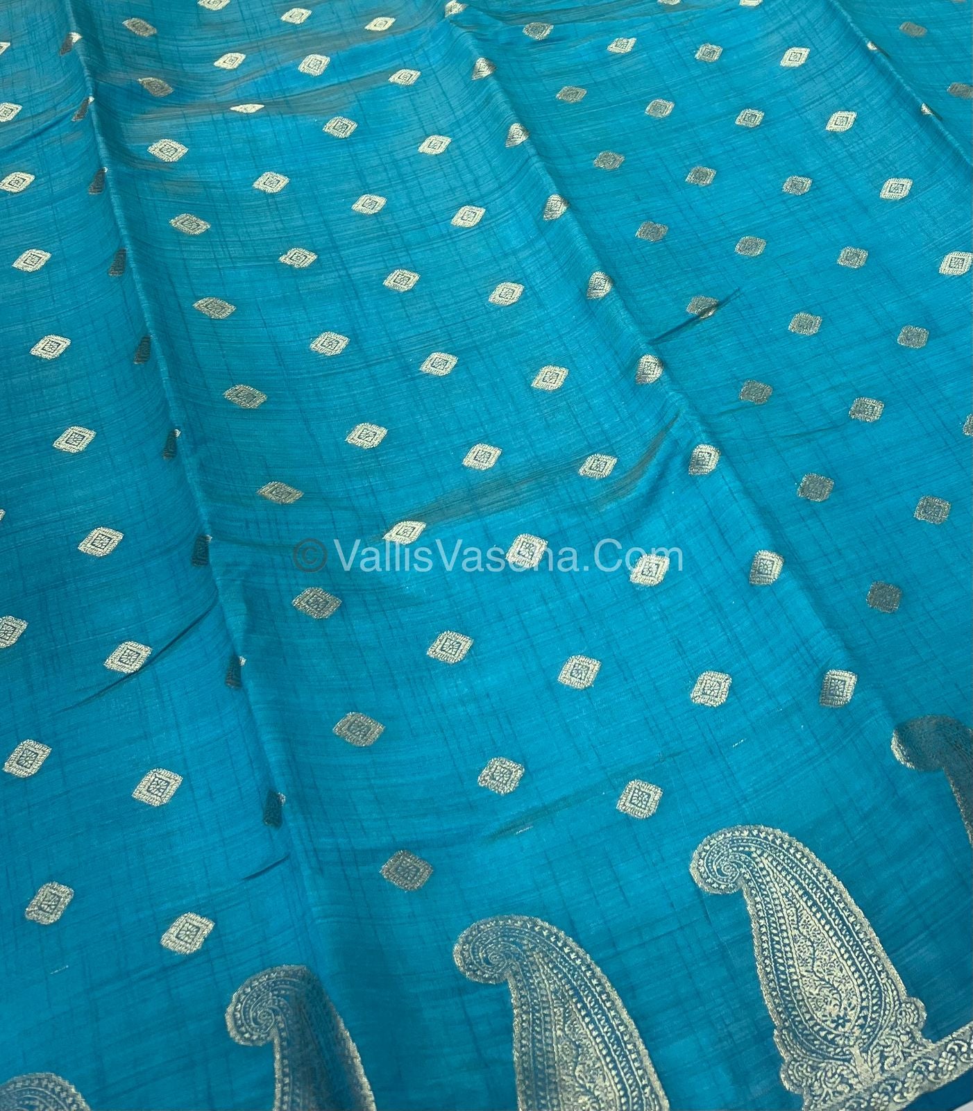 Semi Tussar Silk Saree - Blue shade - VVSTS010